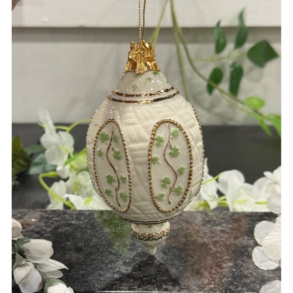 Irish Blessing Porcelain Ornament With Gold Accents & Scenic Design - Picture 2 of 10